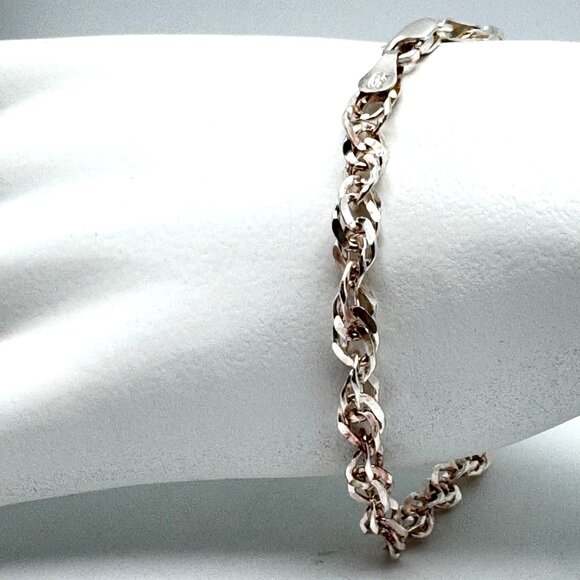 925 Sterling Silver Bracelet  Milor Italy 7 grams 7 Inches  Vintage - Picture 2 of 11